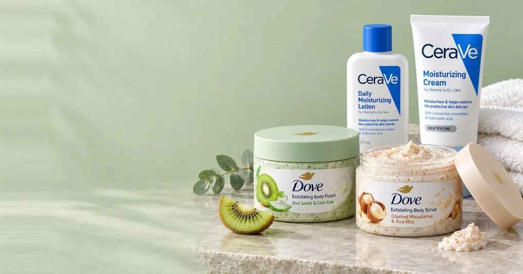 Body care from Dove and CeraVe