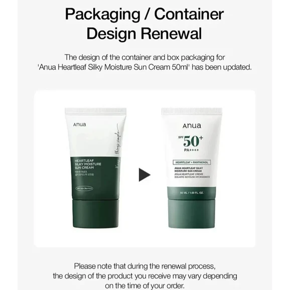 Anua Heartleaf Silky Moisture Sun Cream SPF50+ PA++++ product photo