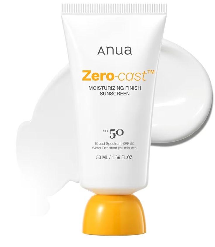 Anua Zero-Cast Moisturizing Finish Sunscreen SPF50+ 50ml product photo