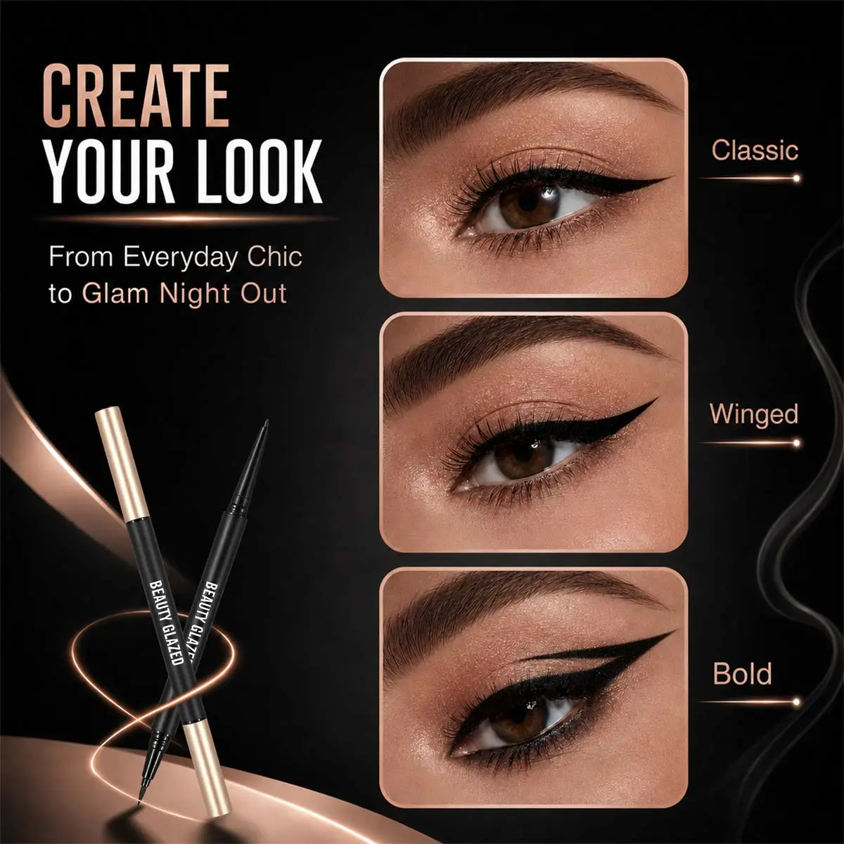 Beauty Glazed Stereoscopic Gel Ink Dual-Ended Eyeliner product photo