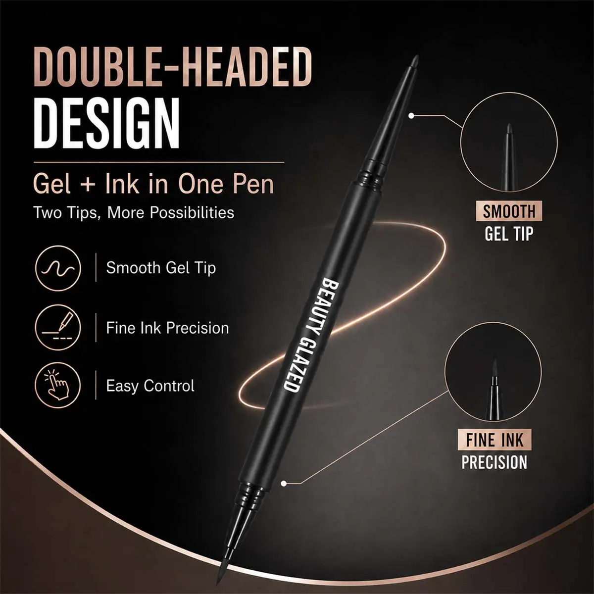 Beauty Glazed Stereoscopic Gel Ink Dual-Ended Eyeliner product photo