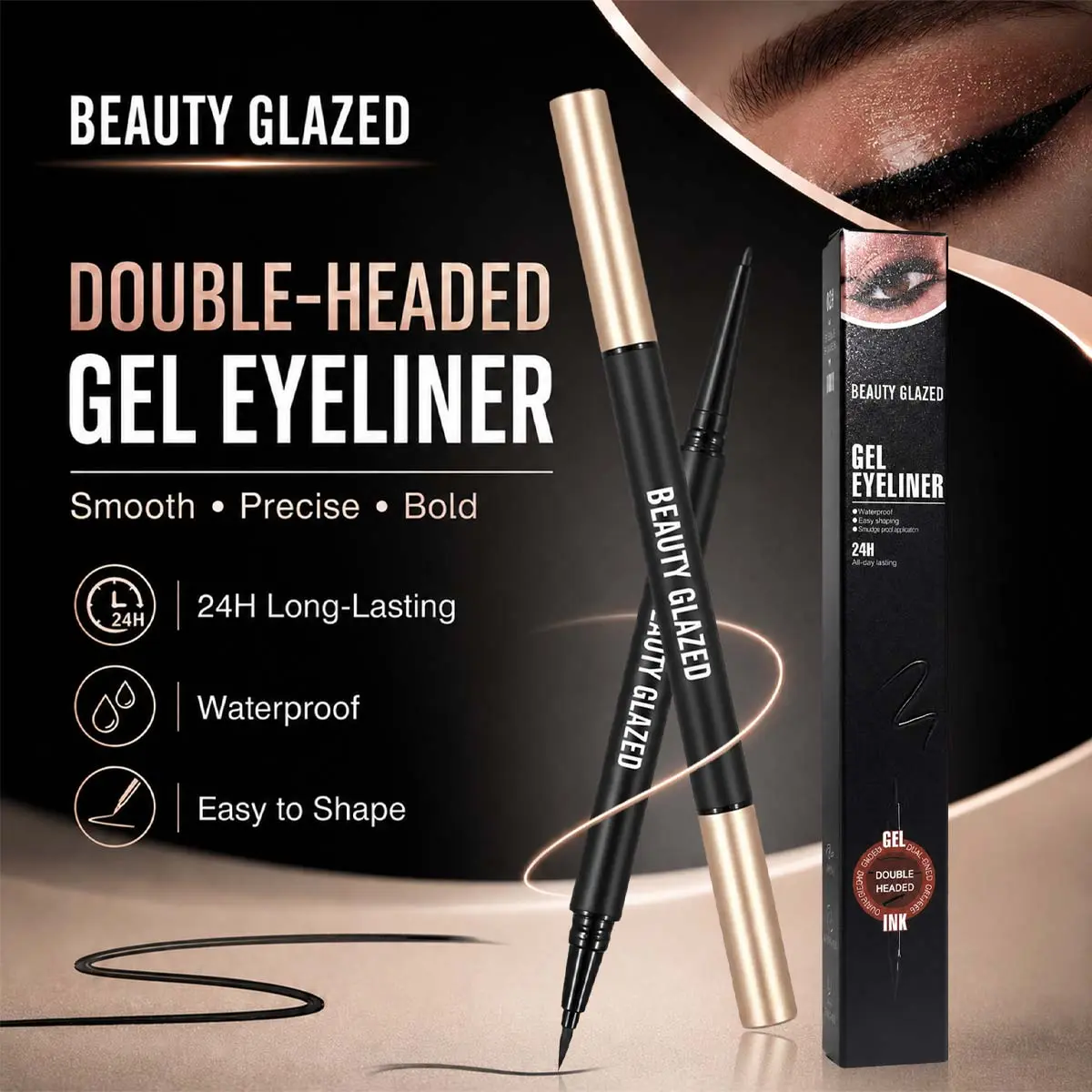 Beauty Glazed Stereoscopic Gel Ink Dual-Ended Eyeliner product photo