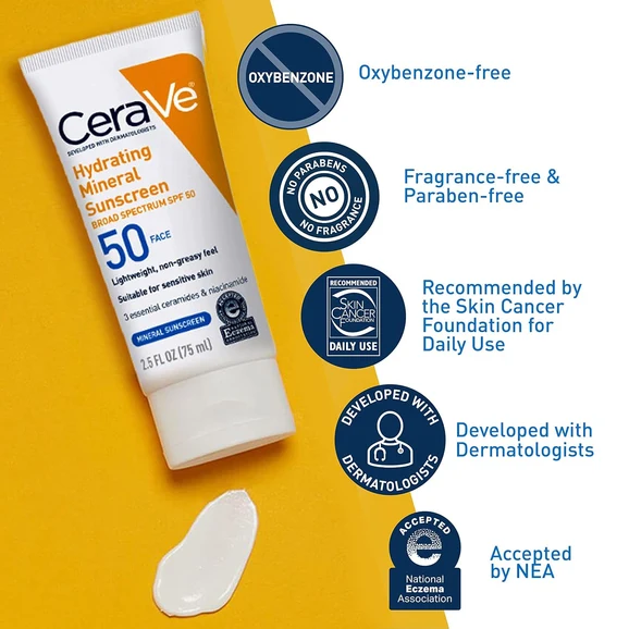 CeraVe Invisible Hydrating Sunscreen SPF 50+ 75ml product photo
