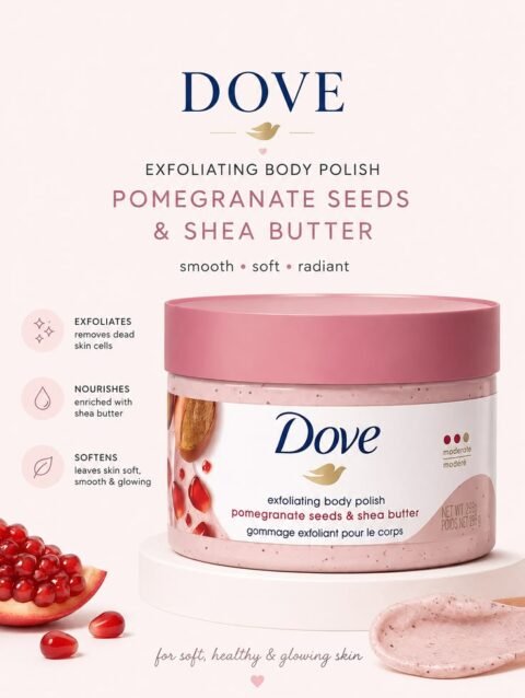 Dove Exfoliating Body Scrub Pomegranate Seeds & Shea Butter 225ml product photo